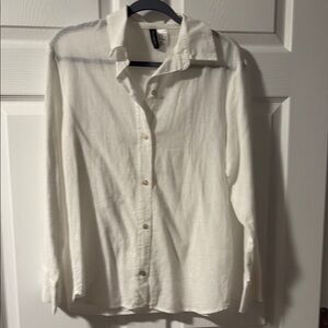 H&M White Long Sleeve Top